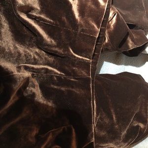 Brown, stretchy, velvety pants
